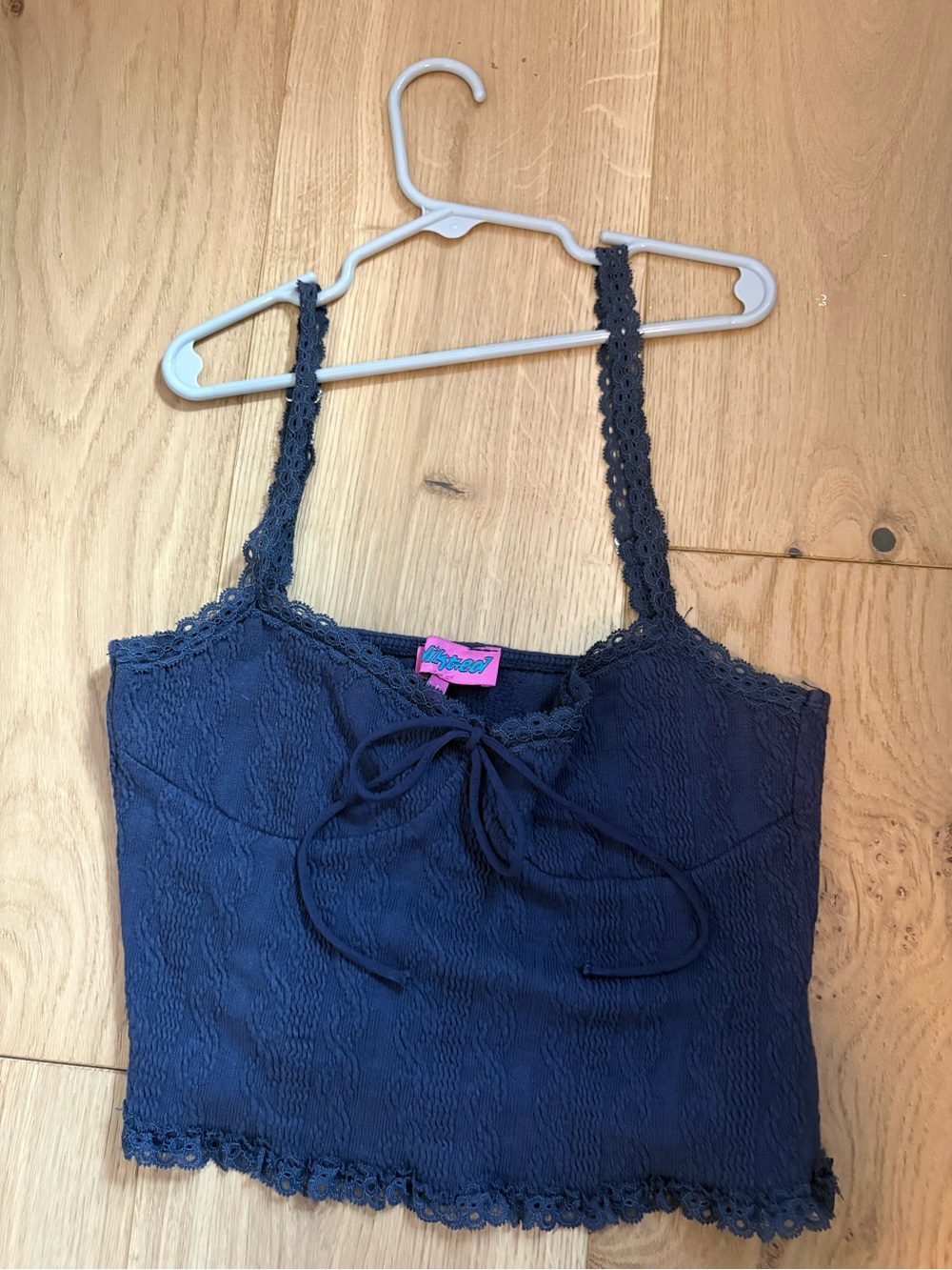 Edited navy blue tank top lace S